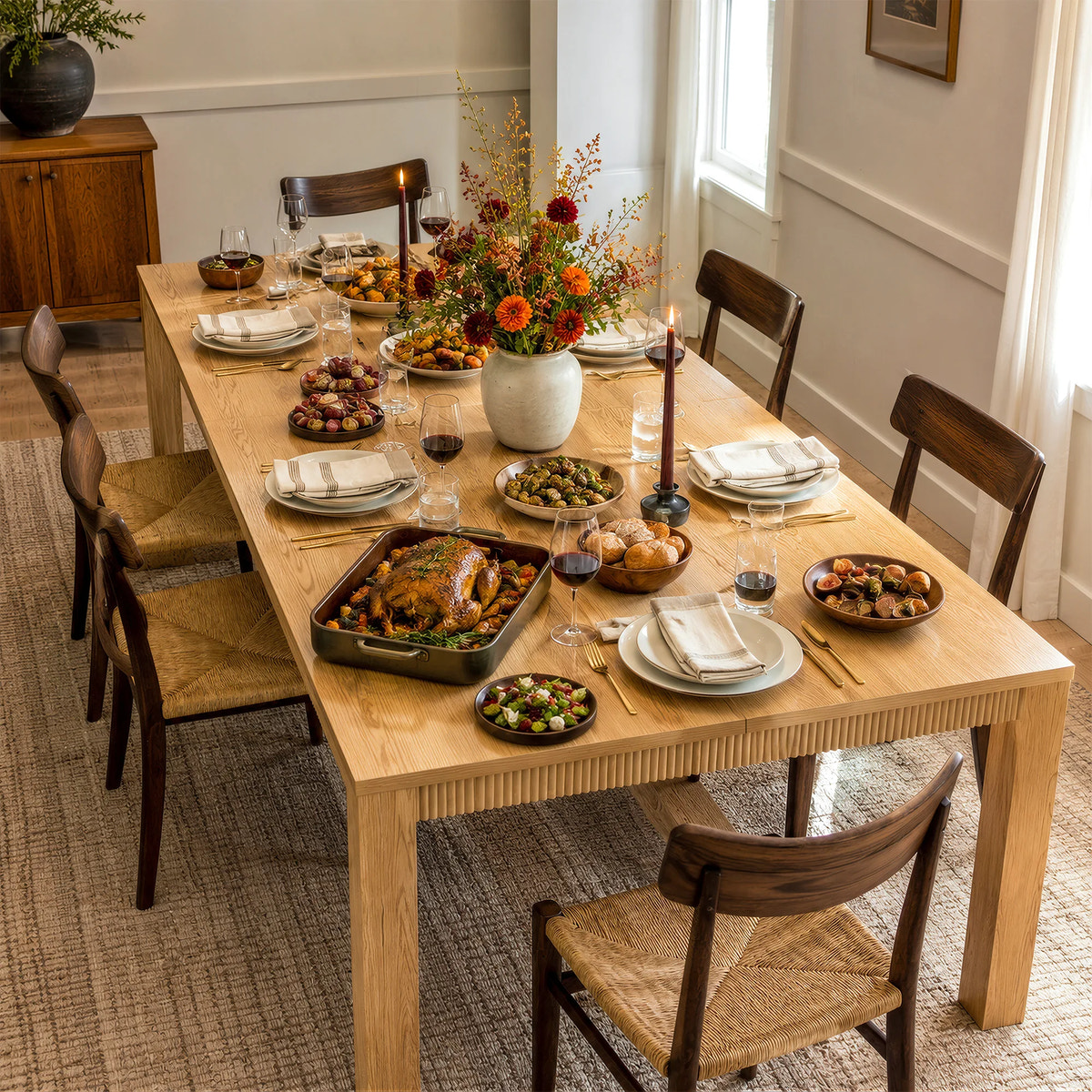 Wave Edge Solid Wood Dining Table