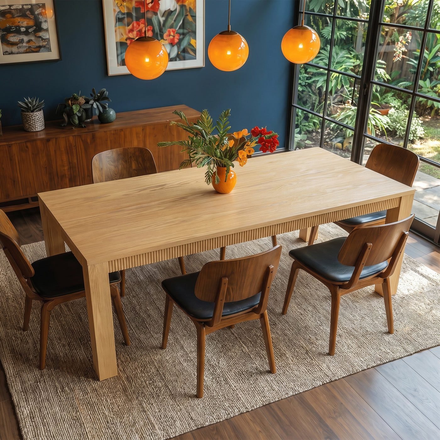 Wave Edge Solid Wood Dining Table