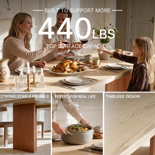 Two-Tone Solid Wood Dining Table