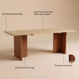 Two-Tone Solid Wood Dining Table