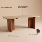 Two-Tone Solid Wood Dining Table