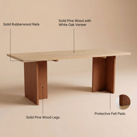 Two-Tone Solid Wood Dining Table
