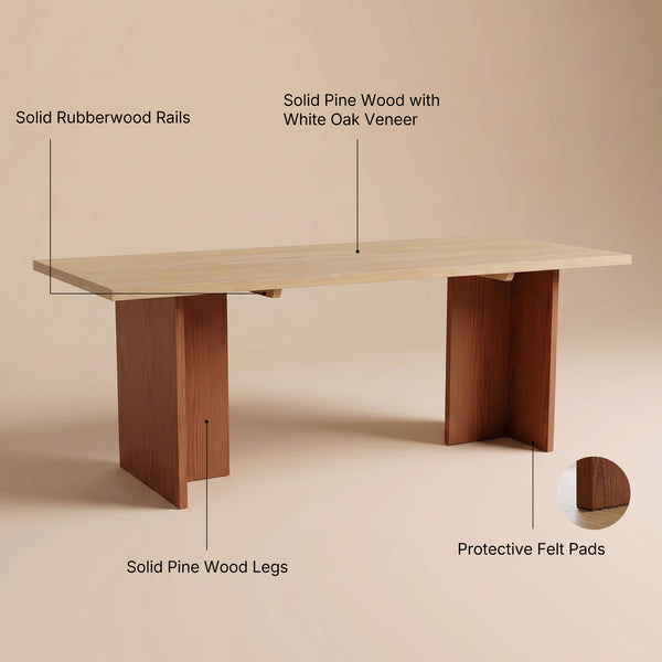 Two-Tone Solid Wood Dining Table