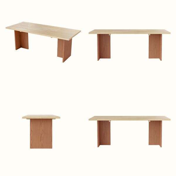 Two-Tone Solid Wood Dining Table