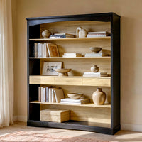 Bookcase and Display Cabinet with 5 Shelves and 3 Drawers