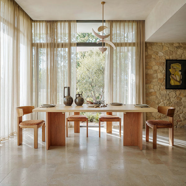 Two-Tone Solid Wood Dining Table