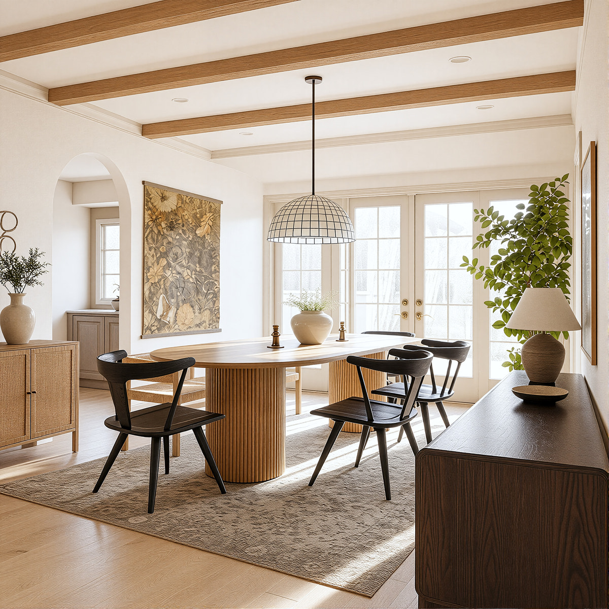 Solid Wood Round Pedestal Dining Table