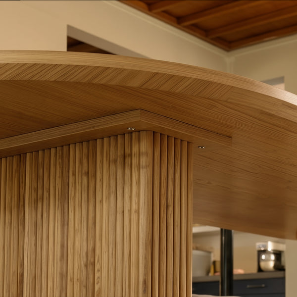 Solid Wood Sculpted Base Dining Table