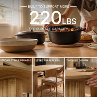 Solid Wood Sculpted Base Dining Table