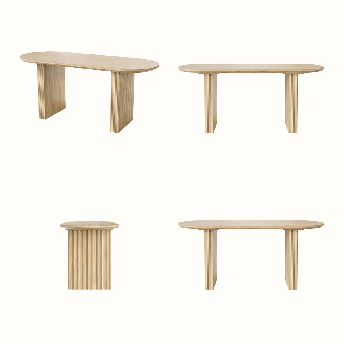Sculpted Base Dining Table Set for 4