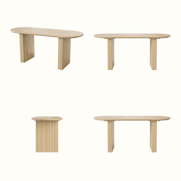 Solid Wood Sculpted Base Dining Table