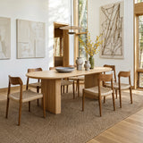 Solid Wood Sculpted Base Dining Table