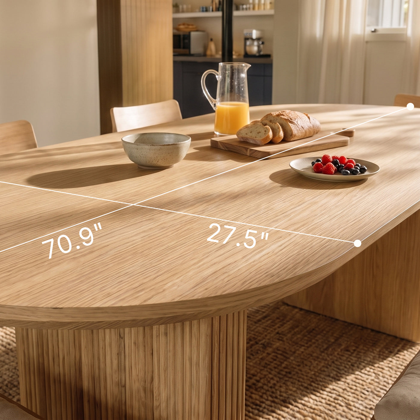 Solid Wood Sculpted Base Office Desk