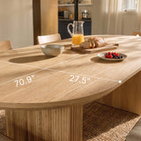 Solid Wood Sculpted Base Office Desk