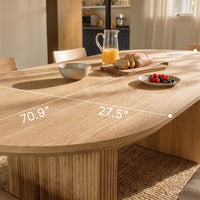 Solid Wood Sculpted Base Dining Table