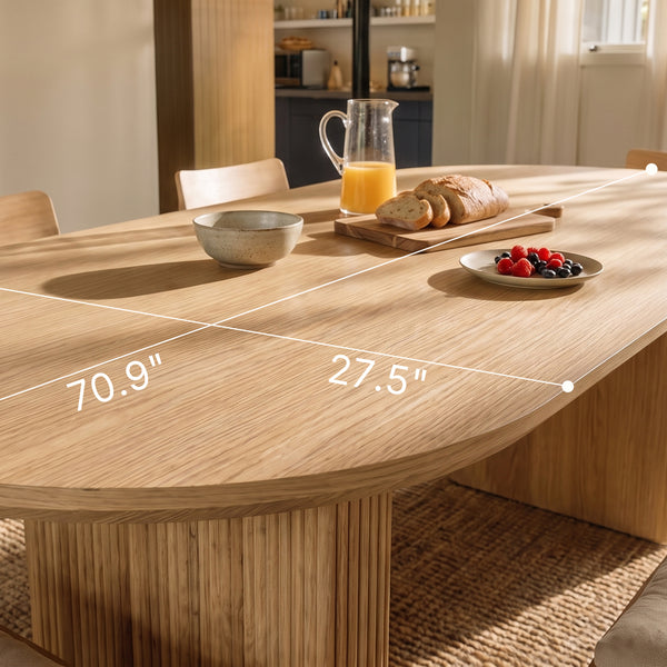 Solid Wood Sculpted Base Dining Table