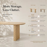 Solid Wood Sculpted Base Office Desk