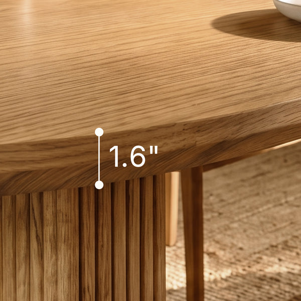 Solid Wood Sculpted Base Dining Table