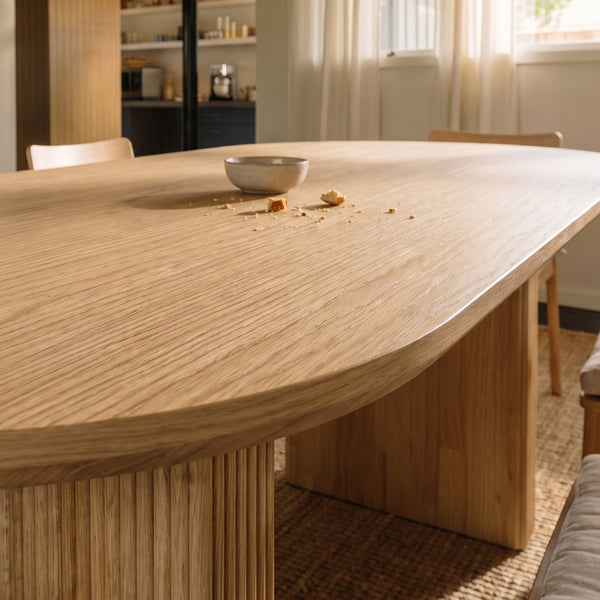 Solid Wood Sculpted Base Dining Table