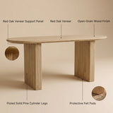 Solid Wood Sculpted Base Office Desk