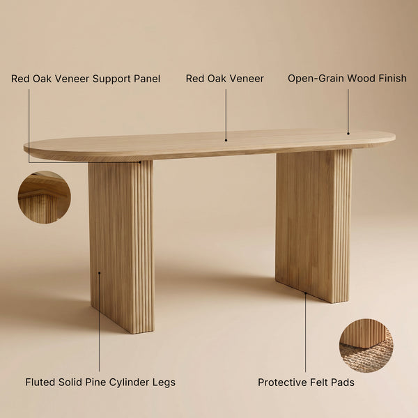 Solid Wood Sculpted Base Dining Table