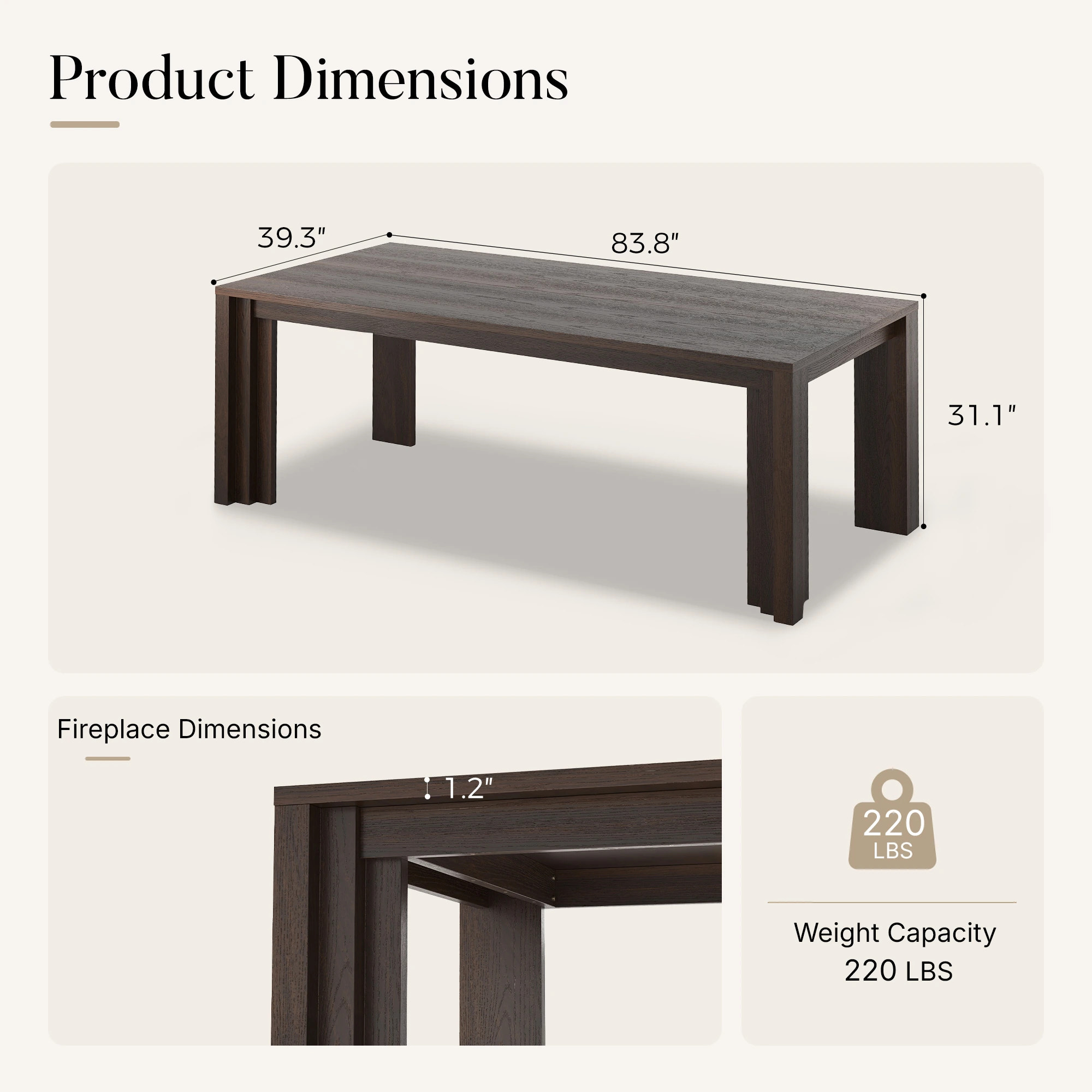 Stepped Leg Dining Table