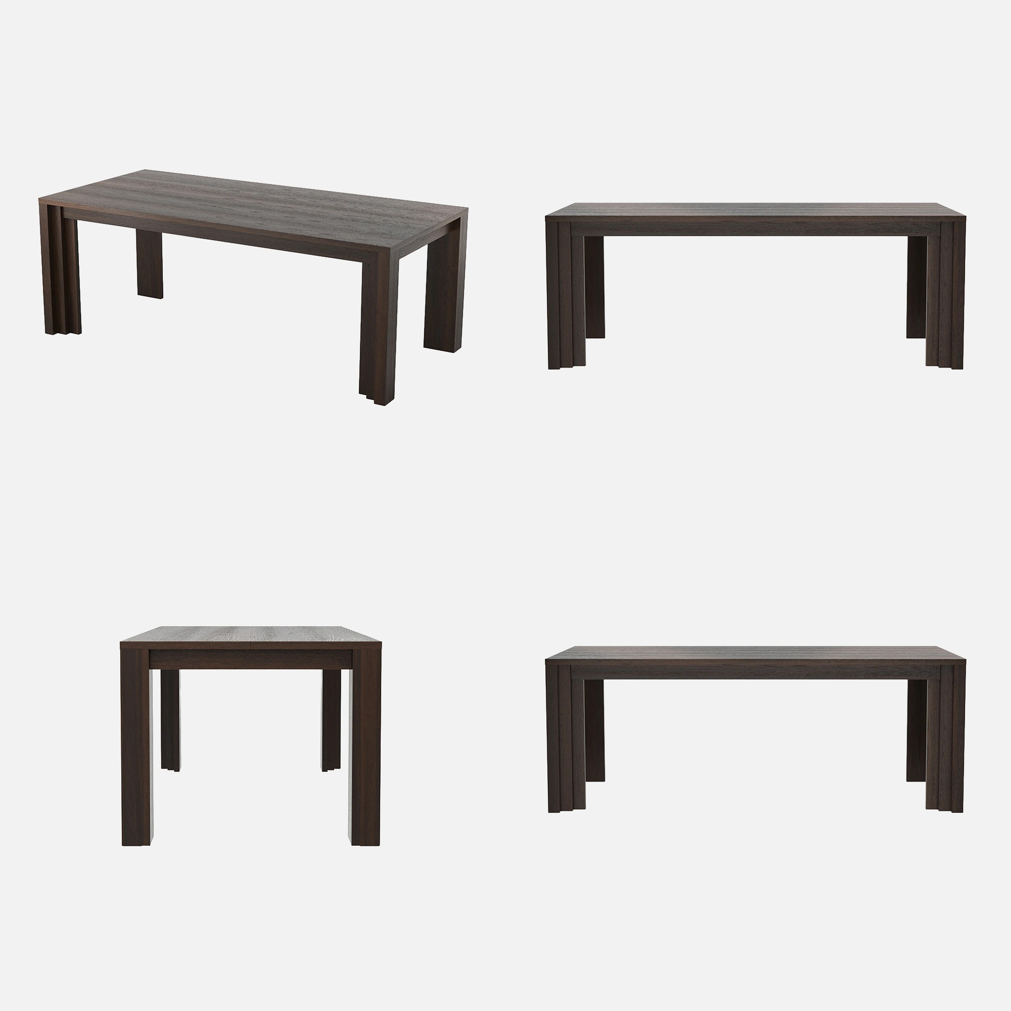 Stepped Leg Dining Table