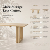 Solid Wood Dining Table with Oak Veneer