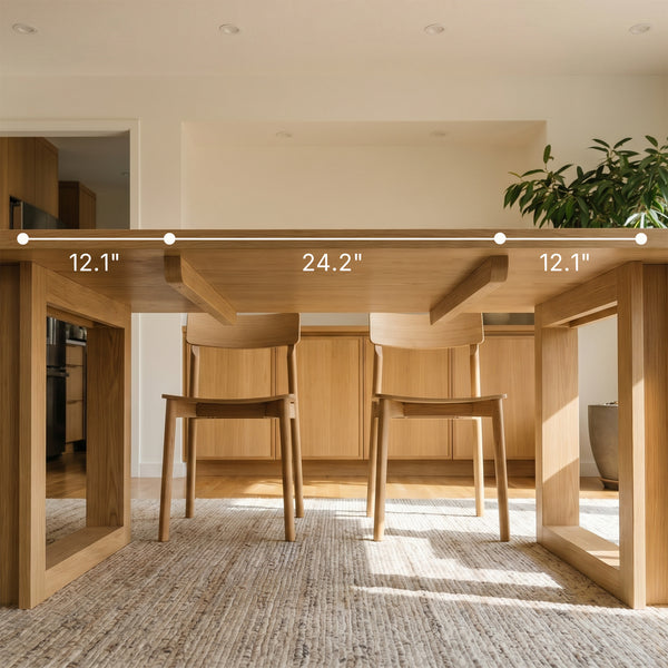 Solid Wood Dining Table with Oak Veneer