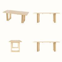 Solid Wood Dining Table with Oak Veneer