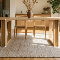 Solid Wood Dining Table with Oak Veneer