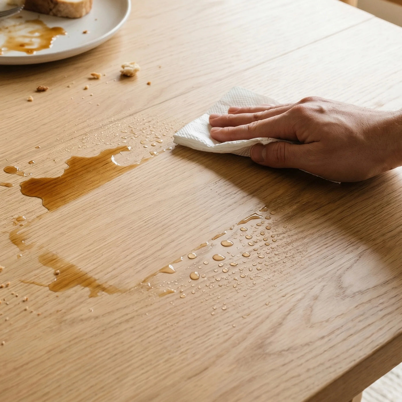 Solid Wood Dining Table with Oak Veneer