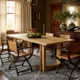 Solid Wood Dining Table with Oak Veneer