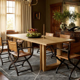 Solid Wood Dining Table with Oak Veneer