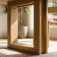 Solid Wood Dining Table with Oak Veneer