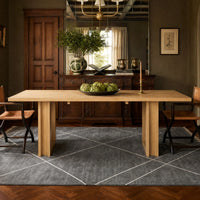 Solid Wood Dining Table with Oak Veneer