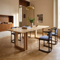 Solid Wood Dining Table with Oak Veneer