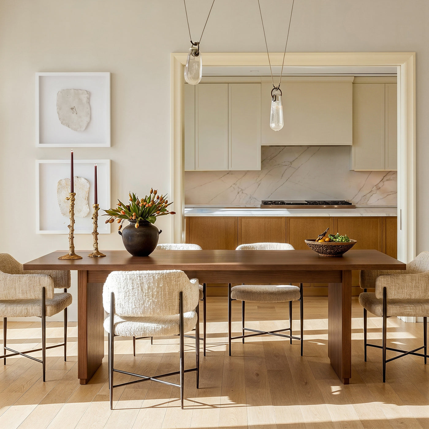 Large Red Oak Solid Wood Dining Table