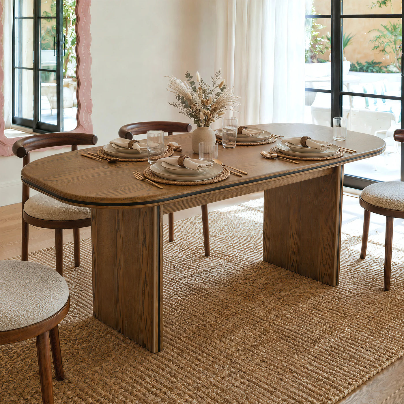 Oval-End Dining Table