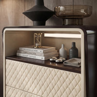 Sartelle Faux Leather Upholstered Drawer Chest