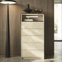Sartelle Faux Leather Upholstered Drawer Chest