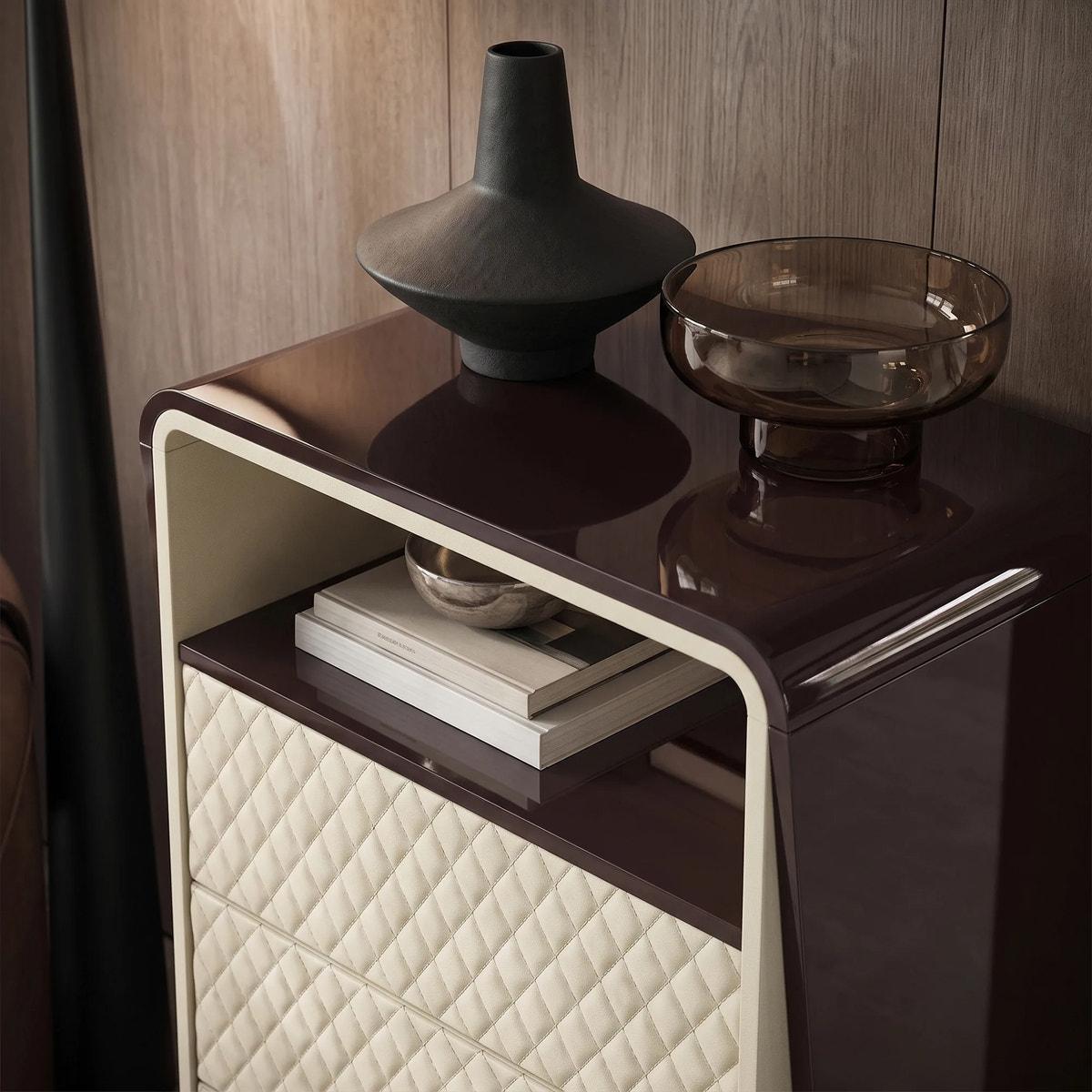 Sartelle Faux Leather Upholstered Drawer Chest