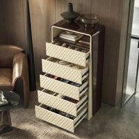Sartelle Faux Leather Upholstered Drawer Chest