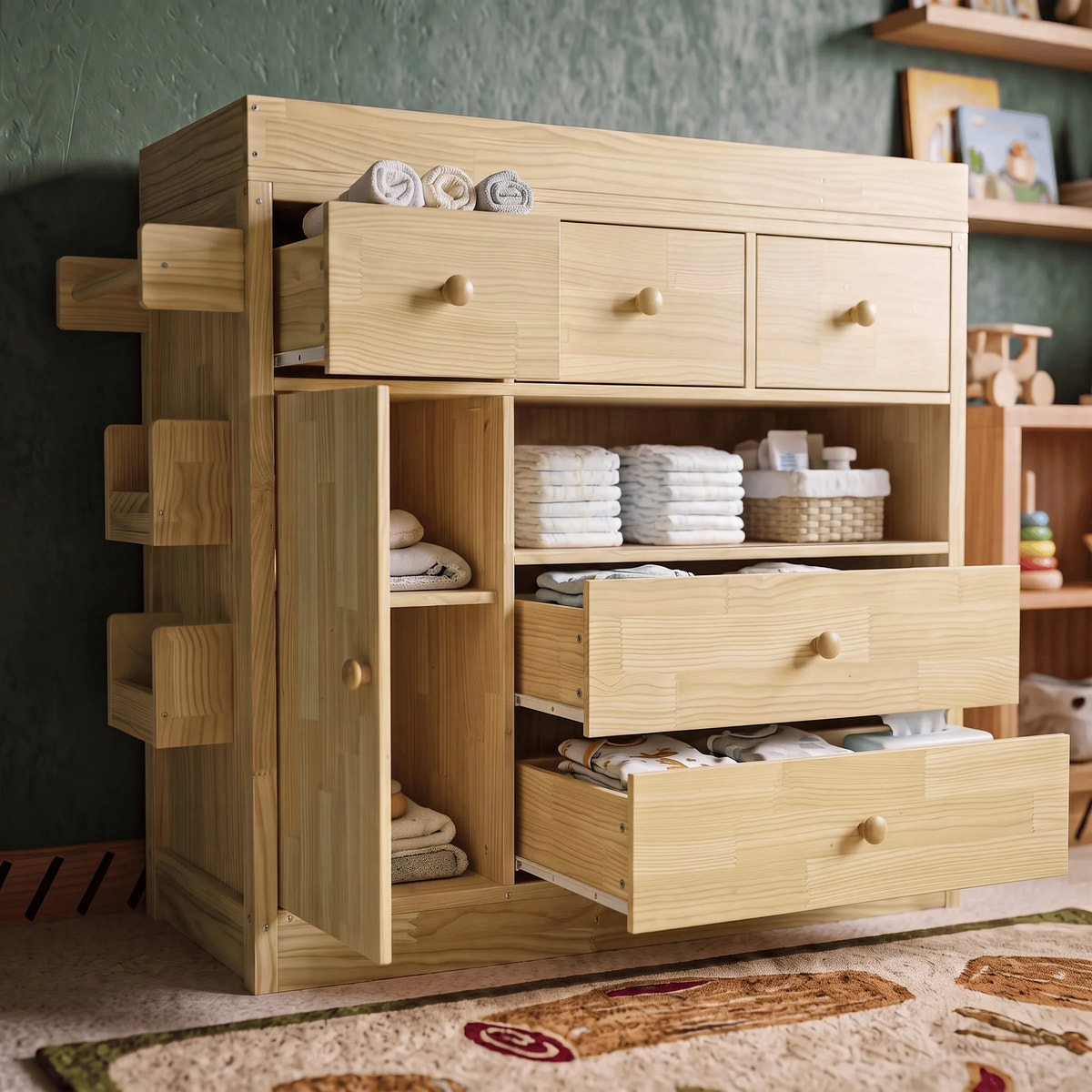 Changing Table with Drawers and Shelf