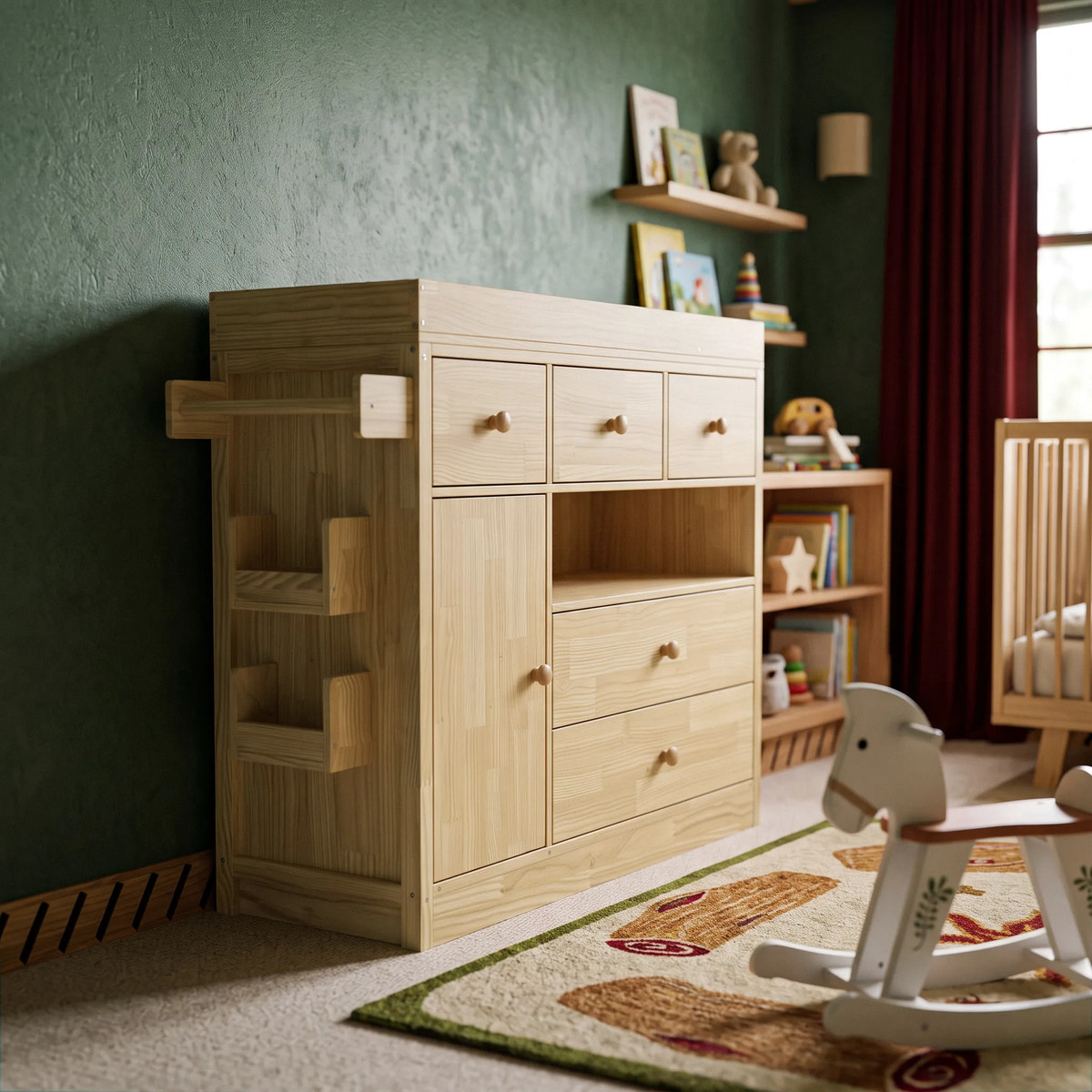 Changing Table with Drawers and Shelf