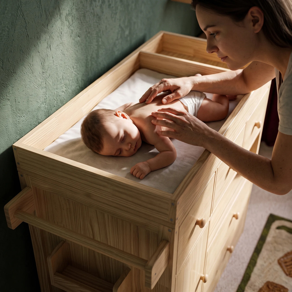 Changing Table with Drawers and Shelf