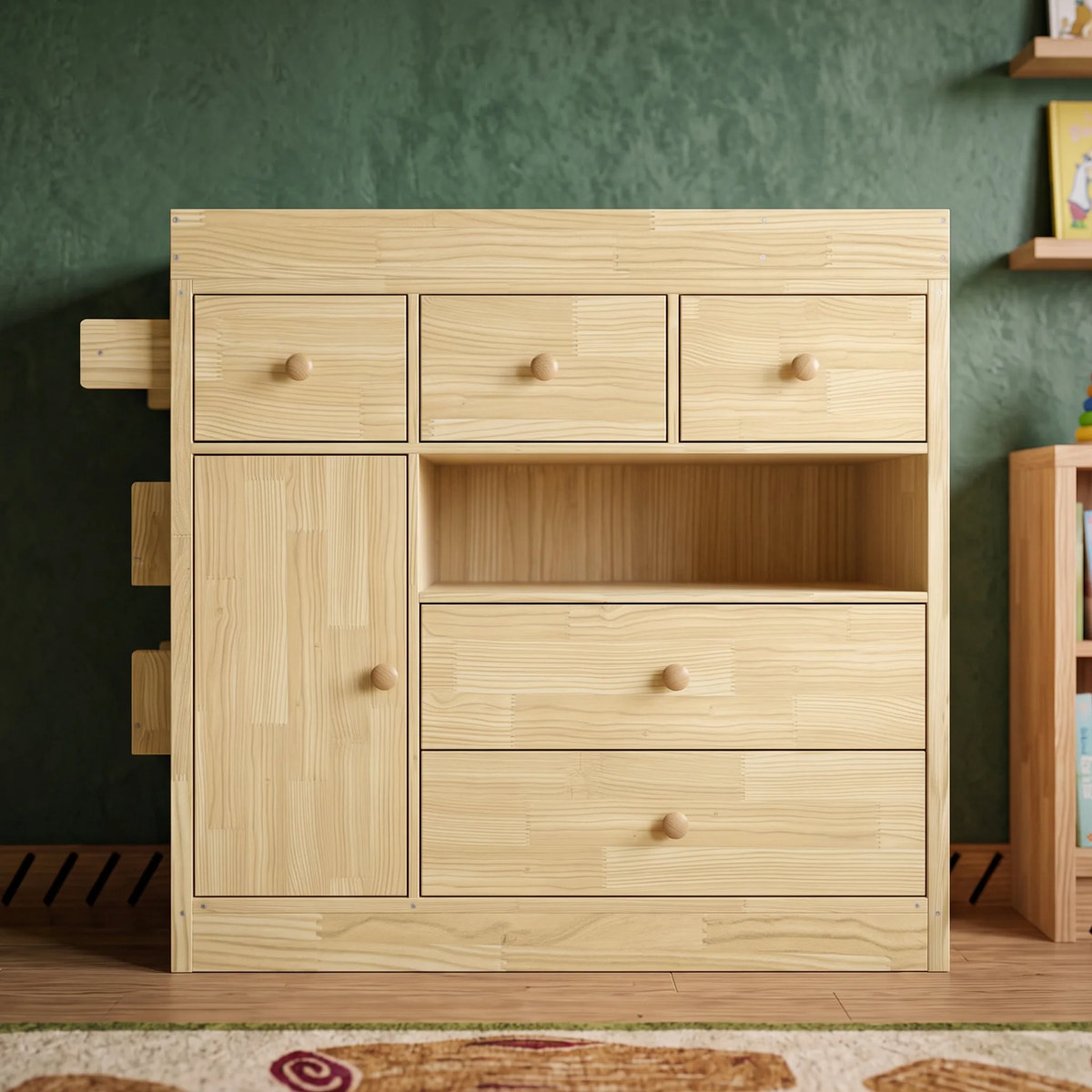 Changing Table with Drawers and Shelf