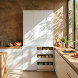 Pantry Cabinet with Rolling Storage Cart