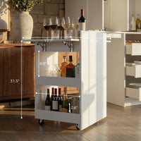 Pantry Cabinet with Rolling Storage Cart