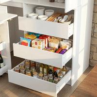 Pantry Cabinet with Rolling Storage Cart